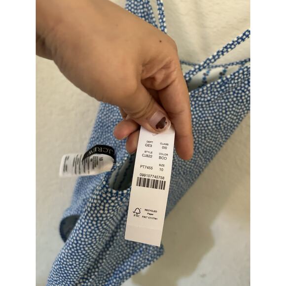 J. Crew Scoopback one-piece swimsuit in floral-stripe print Reversible NWT $148 - Picture 7 of 7